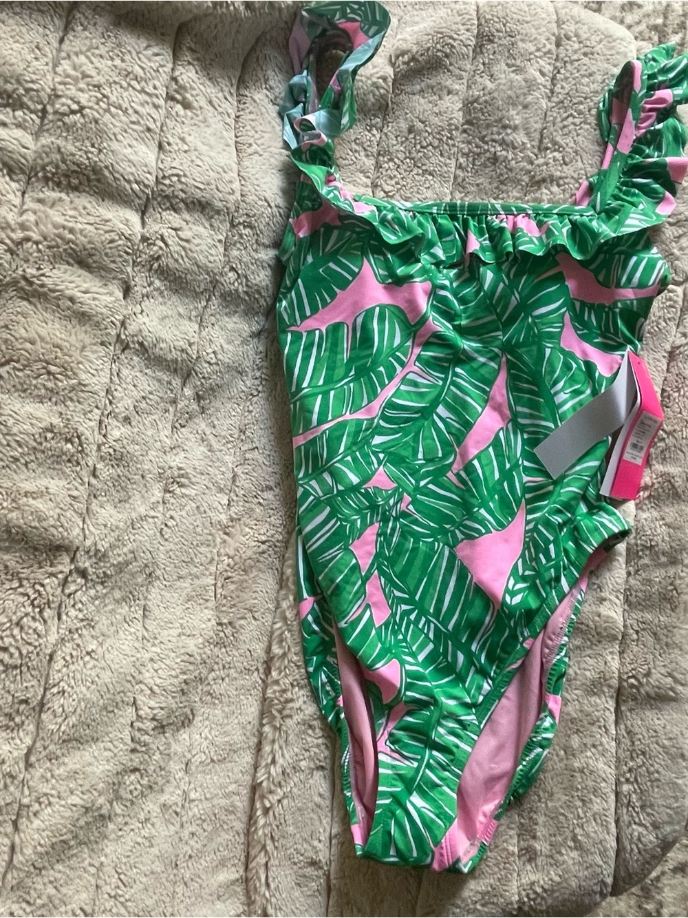 Lilly Pulitzer Pink & Green Tropical One-Piece Swimsuit